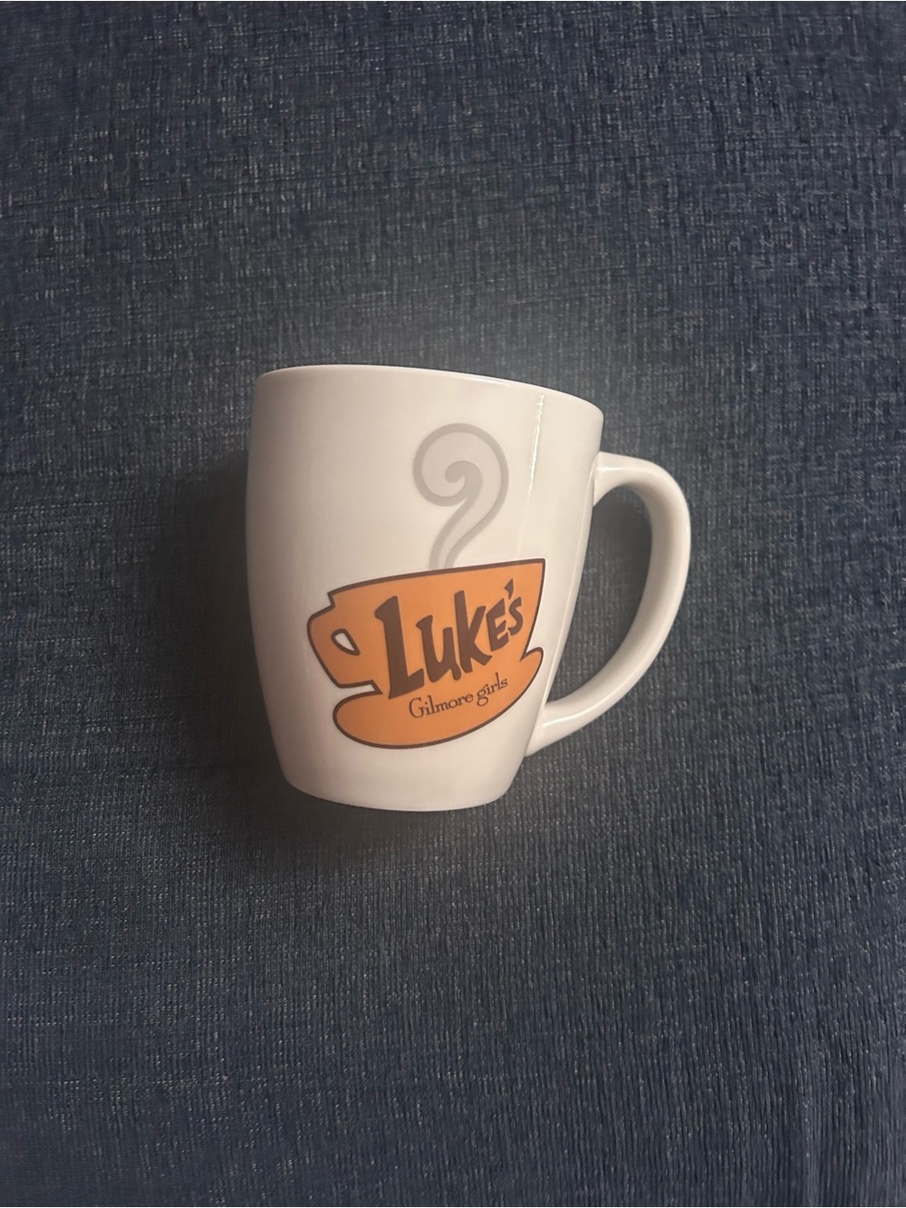 White Ceramic Coffee Mug with Orange Logo - Gilmore Girls